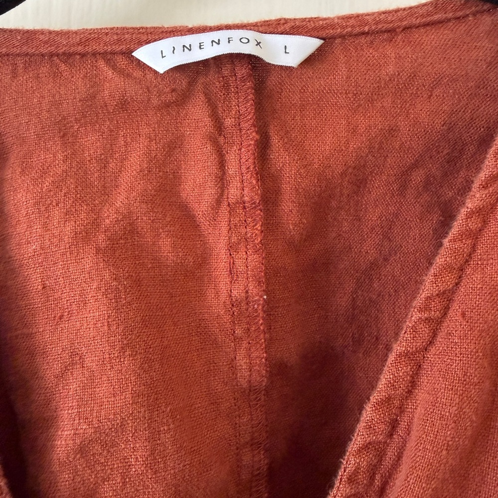 Linenfox Bonni Wrap Top, Size L, Terracotta - Picture 3 of 5
